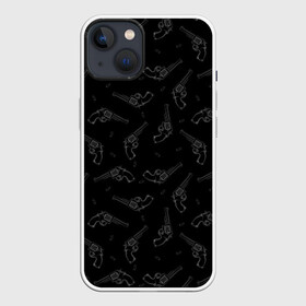 Чехол для iPhone 13 с принтом Револьверы в Рязани,  |  | background | black | cart | cowboy | criminal | drawing | fashion | firearms | graphics | illustration | picture | revolvers | style | thug | weapons | бандит | графика | иллюстрация | картинка | ковбой | мода | огнестрельное | оружие | патроны | пистолет