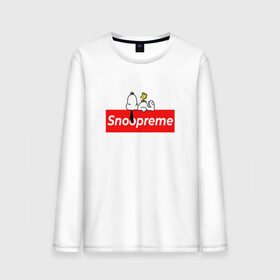 Мужской лонгслив хлопок с принтом Snoopreme в Рязани, 100% хлопок |  | snoopy | supreme | бигль | комиксы | мода | мульт | надпись | пес | птенец | птица | снупи | собака | суприм | тренд | щенок