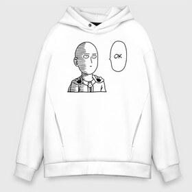 Мужское худи Oversize хлопок с принтом One-Punch Man в Рязани, френч-терри — 70% хлопок, 30% полиэстер. Мягкий теплый начес внутри —100% хлопок | боковые карманы, эластичные манжеты и нижняя кромка, капюшон на магнитной кнопке | Тематика изображения на принте: one | one punch man | бесправный ездок | бласт | бэнг | ванпанчмен | генос | демон киборг | лысый плащ | ниндзя | сайтама | сверхзвуковой соник | серебряный клык | тацумаки | человек один удар