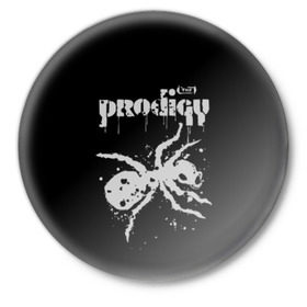 Значок с принтом The Prodigy логотип в Рязани,  металл | круглая форма, металлическая застежка в виде булавки | 2019 | album | art | break | dance | logo | music | prodigy | брейк | граффити | группа | заставка | лого | логотип | музыка | муравей | новый альбом | обложка альбома | продиджи