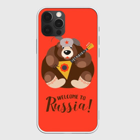 Чехол для iPhone 12 Pro Max с принтом Welcome to Russia в Рязани, Силикон |  | Тематика изображения на принте: animal | balalaika | bear | great | hat | musical | play | power | predator | russia | russian | star | welcome | wild | балалайка | валенки | великая | д | дикий | добро | животное | звезда | играет | инструмент | медведь | музыкальный | надпись | пожало