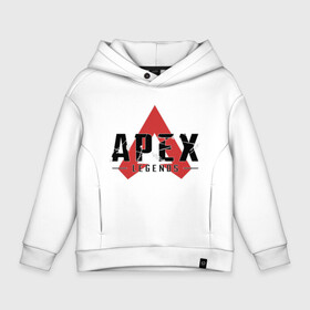 Детское худи Oversize хлопок с принтом Apex Legends Logo в Рязани, френч-терри — 70% хлопок, 30% полиэстер. Мягкий теплый начес внутри —100% хлопок | боковые карманы, эластичные манжеты и нижняя кромка, капюшон на магнитной кнопке | apex | apex legends | bangalor | bloodhound | caustic | gibraltar | legends | lifeline | logo | mirage | pathfinder | titanfall | wraith | апекс