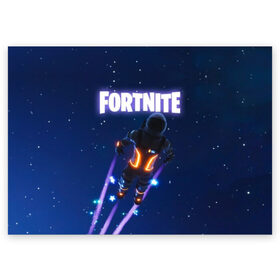 Поздравительная открытка с принтом Dark Voyager Fortnite в Рязани, 100% бумага | плотность бумаги 280 г/м2, матовая, на обратной стороне линовка и место для марки
 | Тематика изображения на принте: 1 | 2019 | 2020 | battle | cs go | fortnite | game | gamer | howl | llama | new | space | битва | воин | вой | война | дракон | игра | королевская | космос | лама | лого | надпись | новинка | оружие | предводитель | роял | симулят