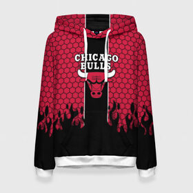 Женская толстовка 3D с принтом CHICAGO BULLS в Рязани, 100% полиэстер  | двухслойный капюшон со шнурком для регулировки, мягкие манжеты на рукавах и по низу толстовки, спереди карман-кенгуру с мягким внутренним слоем. | chicago bulls | chicago bulls jordan | nba chicago bulls | nike chicago bulls | баскетбол нба | лейкерс чикаг | нба | чикаго атланта | чикаго буллз | чикаго буллз 2019 | чикаго буллз атланта