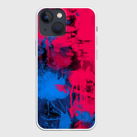 Чехол для iPhone 13 mini с принтом Буря красок в Рязани,  |  | арт | буря красок | искусство | краски | розовый | синий | современное искусство | стрит арт