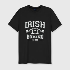 Мужская футболка премиум с принтом Irish Boxing в Рязани, 92% хлопок, 8% лайкра | приталенный силуэт, круглый вырез ворота, длина до линии бедра, короткий рукав | box | boxing | bruce lee | champion | dragon | fight | fighter | judo | muay thai | team | tiger | ufc | али | боевые | бой | бокс | боксер | борьба | брюс ли | воин | дзюдо | дракон | единоборства | ирландия | искусство | карате | контакт | кулак