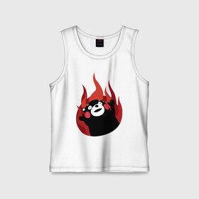 Детская майка хлопок с принтом Kumamon поджигает в Рязани,  |  | fire | for | glory | hell | japan | of course | ofc | satan | the | иероглифы | кумамон | медведь | огонь | пожар | япония