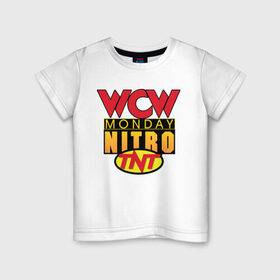 Детская футболка хлопок с принтом WCW Monday Night Nitro в Рязани, 100% хлопок | круглый вырез горловины, полуприлегающий силуэт, длина до линии бедер | nitro | wcw | wrestling | рестлинг