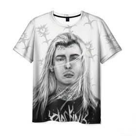 Мужская футболка 3D с принтом Ghostemane в Рязани, 100% полиэфир | прямой крой, круглый вырез горловины, длина до линии бедер | Тематика изображения на принте: ghost | ghostemane | man | mystic | new school | rap | rap rock | rock | trap | гостмейн | мистика | привидение | реп рок | рок