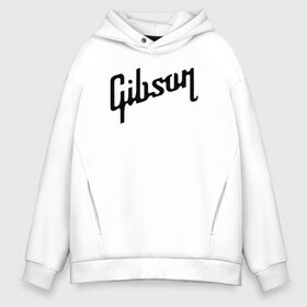 Мужское худи Oversize хлопок с принтом Gibson в Рязани, френч-терри — 70% хлопок, 30% полиэстер. Мягкий теплый начес внутри —100% хлопок | боковые карманы, эластичные манжеты и нижняя кромка, капюшон на магнитной кнопке | gibson | гибсон