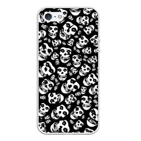 Чехол для iPhone 5/5S матовый с принтом The Misfits в Рязани, Силикон | Область печати: задняя сторона чехла, без боковых панелей | punk | punk rock | rock | лицо | мисфитс | панк | панк рок | паттрен | призрак | рок | скелет | череп | черно белый