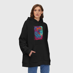 Худи SuperOversize хлопок с принтом Hyper Beast в Рязани, 70% хлопок, 30% полиэстер, мягкий начес внутри | карман-кенгуру, эластичная резинка на манжетах и по нижней кромке, двухслойный капюшон
 | action | blood | cs go | dragon | shooter | skins | аниме | дракон | игра | когти | контр страйк | краска | красочный | кровь | оружие | скин | скины | страшный | стрельба | турнир | фэнтази | фэнтези | шутер | экшен | язык