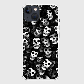 Чехол для iPhone 13 с принтом Призраки Мисфитс в Рязани,  |  | Тематика изображения на принте: misfits | punk | punk rock | rock | лицо | мисфитс | панк | панк рок | паттрен | призрак | рок | скелет | череп | черно белый
