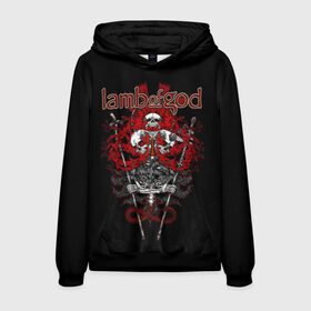 Мужская толстовка 3D с принтом Lamb of God в Рязани, 100% полиэстер | двухслойный капюшон со шнурком для регулировки, мягкие манжеты на рукавах и по низу толстовки, спереди карман-кенгуру с мягким внутренним слоем. | Тематика изображения на принте: 