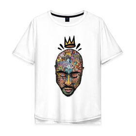 Мужская футболка хлопок Oversize с принтом 2pac Тупак Шакур в Рязани, 100% хлопок | свободный крой, круглый ворот, “спинка” длиннее передней части | 2pac | hip hop | rap | абстракция | граффити | краски | лицо | рэп | тупак | хип хоп | шакур
