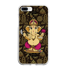 Чехол для iPhone 7Plus/8 Plus матовый с принтом Ganesha в Рязани, Силикон | Область печати: задняя сторона чехла, без боковых панелей | animal | ax | crown | decoration | elephant | ethnic | flower | food | god | gold | hands | hold | india | lily | mouse | благополучие | бог | божество | ганеша | держит | еда | животное | золото | индия | индуизм | корона | лилия | м | много | мудрость |