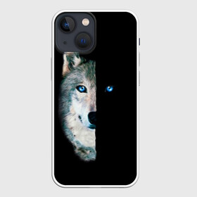 Чехол для iPhone 13 mini с принтом Волк в Рязани,  |  | animal | art | blue | day | head | muzzle | night | predator | view | wild | wolf | взгляд | волк | голова | день | дикий | животное | искусство | ночь | синий | хищник