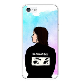 Чехол для iPhone 5/5S матовый с принтом Саша Грей Sasha Grey в Рязани, Силикон | Область печати: задняя сторона чехла, без боковых панелей | sasha grey | актриса | арт | грей | мода | прон | саша грей