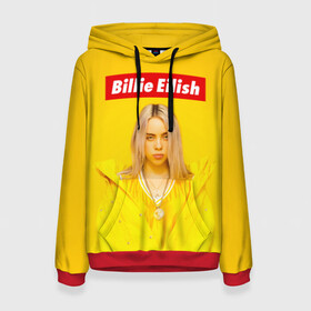 Женская толстовка 3D с принтом Billie Eilish в Рязани, 100% полиэстер  | двухслойный капюшон со шнурком для регулировки, мягкие манжеты на рукавах и по низу толстовки, спереди карман-кенгуру с мягким внутренним слоем. | bad guy | bellyache | billie eilish | bury a friend | ocean eyes | when we all fall asleep where do we go | билли айлиш | музыка | певица