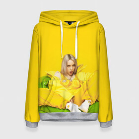 Женская толстовка 3D с принтом Billie Eilish в Рязани, 100% полиэстер  | двухслойный капюшон со шнурком для регулировки, мягкие манжеты на рукавах и по низу толстовки, спереди карман-кенгуру с мягким внутренним слоем. | bad guy | bellyache | billie eilish | bury a friend | ocean eyes | when we all fall asleep where do we go | билли айлиш | музыка | певица