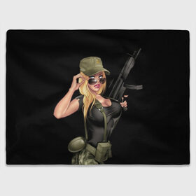 Плед 3D с принтом Sexy army girl в Рязани, 100% полиэстер | закругленные углы, все края обработаны. Ткань не мнется и не растягивается | Тематика изображения на принте: army | automatic | beautiful | big | black | blonde | body | camouflage | chest | cool | eyes | girl | holds | perfect | slim | uniform | weapon | автомат | армия | блондинка | большая | глаза | девушка | держит | идеальное | камуфляж | красивая