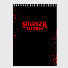 Скетчбук с принтом STRANGER THINGS в Рязани, 100% бумага
 | 48 листов, плотность листов — 100 г/м2, плотность картонной обложки — 250 г/м2. Листы скреплены сверху удобной пружинной спиралью | 011 | eleven | friends don t lie | netflix | stranger things | демогоргон | нетфликс | одиннадцатая | очень странные дела | сезон 3 | сериалы