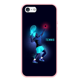 Чехол для iPhone 5/5S матовый с принтом TENNIS NEON в Рязани, Силикон | Область печати: задняя сторона чехла, без боковых панелей | neon | sport | tennis | неон | неоновый | спорт | спортсмен | теннис