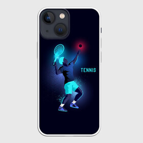 Чехол для iPhone 13 mini с принтом TENNIS NEON в Рязани,  |  | neon | sport | tennis | неон | неоновый | спорт | спортсмен | теннис