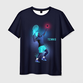 Мужская футболка 3D с принтом TENNIS NEON  в Рязани, 100% полиэфир | прямой крой, круглый вырез горловины, длина до линии бедер | neon | sport | tennis | неон | неоновый | спорт | спортсмен | теннис