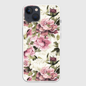 Чехол для iPhone 13 с принтом Акварель, розы в Рязани,  |  | art | bouquet | color | flora | flowers | graphic | illustration | leaves | nature | painting | petals | pink | plants | roses | watercolor | white | акварель | белые | букет | графическая | живопись | иллюстрация | искусство | лепестки | листья | природа