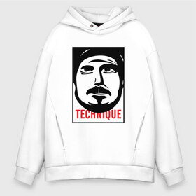 Мужское худи Oversize хлопок с принтом Technique Banger в Рязани, френч-терри — 70% хлопок, 30% полиэстер. Мягкий теплый начес внутри —100% хлопок | боковые карманы, эластичные манжеты и нижняя кромка, капюшон на магнитной кнопке | banger | gng | pasha | rap | street | style | technique