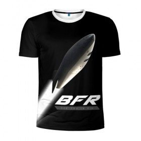 Мужская футболка 3D спортивная с принтом BFR (Big Falcon Rocket) в Рязани, 100% полиэстер с улучшенными характеристиками | приталенный силуэт, круглая горловина, широкие плечи, сужается к линии бедра | Тематика изображения на принте: bfr | big falcon rocket | elon musk | falcon 9 | falcon heavy | spacex | илон маск | космический корабль | космос | ракета