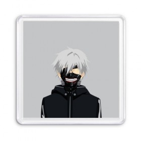 Магнит 55*55 с принтом Kaneki Ken в Рязани, Пластик | Размер: 65*65 мм; Размер печати: 55*55 мм | ghoul | kaneki | ken | tokyo | гуль | канеки | кен | токийский