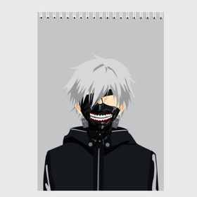 Скетчбук с принтом Kaneki Ken в Рязани, 100% бумага
 | 48 листов, плотность листов — 100 г/м2, плотность картонной обложки — 250 г/м2. Листы скреплены сверху удобной пружинной спиралью | ghoul | kaneki | ken | tokyo | гуль | канеки | кен | токийский