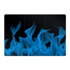 Магнитный плакат 3Х2 с принтом Синий огонь в Рязани, Полимерный материал с магнитным слоем | 6 деталей размером 9*9 см | fire | flame | in fire | smoke | в огне | дым | огненный | огонь | текстуры