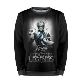 Мужской свитшот 3D с принтом League of Legends, Ezreal в Рязани, 100% полиэстер с мягким внутренним слоем | круглый вырез горловины, мягкая резинка на манжетах и поясе, свободная посадка по фигуре | ezreal | league of legends | lol | игры | киберспорт | компьютерные игры | лига легенд | эзреаль