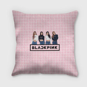 Подушка 3D с принтом Black Pink 2019 в Рязани, наволочка – 100% полиэстер, наполнитель – холлофайбер (легкий наполнитель, не вызывает аллергию). | состоит из подушки и наволочки. Наволочка на молнии, легко снимается для стирки | Тематика изображения на принте: 2019 | black | black pink | k pop | kill | kill this love | korea | logo | music | pink | pop | блек пинк | блэк пинк | газета | девушки | кпоп | лого | музыка | надпись | розовый