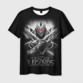 Мужская футболка 3D с принтом League of Legends, Zed в Рязани, 100% полиэфир | прямой крой, круглый вырез горловины, длина до линии бедер | league of legends | lol | zed | зед | игры | киберспорт | компьютерные игры | лига легенд