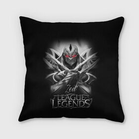 Подушка 3D с принтом League of Legends, Zed в Рязани, наволочка – 100% полиэстер, наполнитель – холлофайбер (легкий наполнитель, не вызывает аллергию). | состоит из подушки и наволочки. Наволочка на молнии, легко снимается для стирки | league of legends | lol | zed | зед | игры | киберспорт | компьютерные игры | лига легенд