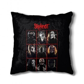 Подушка 3D с принтом Slipknot-Alltogether в Рязани, наволочка – 100% полиэстер, наполнитель – холлофайбер (легкий наполнитель, не вызывает аллергию). | состоит из подушки и наволочки. Наволочка на молнии, легко снимается для стирки | band | group | metal | rock | slipknot | группа | метал | рок | слипнот