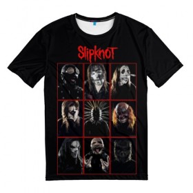 Мужская футболка 3D с принтом Slipknot-Alltogether в Рязани, 100% полиэфир | прямой крой, круглый вырез горловины, длина до линии бедер | band | group | metal | rock | slipknot | группа | метал | рок | слипнот
