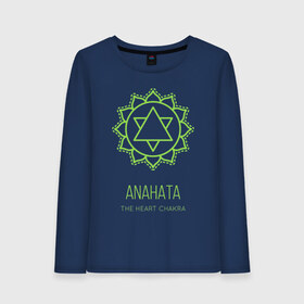 Женский лонгслив хлопок с принтом Анахата в Рязани, 100% хлопок |  | anahata | chakra | yoga | йога | чакра | чакры