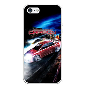 Чехол для iPhone 5/5S матовый с принтом Need for Speed Carbon в Рязани, Силикон | Область печати: задняя сторона чехла, без боковых панелей | auto | car | carbon | for | game | need | nfs | race | speed | авто | гонки | дрифт | игра | машина | нфс