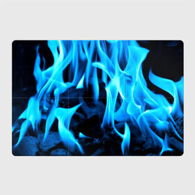 Магнитный плакат 3Х2 с принтом Синий огонь в Рязани, Полимерный материал с магнитным слоем | 6 деталей размером 9*9 см | fire | flame | in fire | smoke | в огне | дым | огненный | огонь | текстуры
