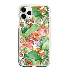 Чехол для iPhone 11 Pro матовый с принтом Карпы кои в Рязани, Силикон |  | art | carps | fish | flower | gold | japanese | koi | leaves | lotus | painting | pattern | petals | pond | stems | water | вода | живопись | золотая | искусство | карпы | кои | лепестки | листья | лотос | пруд | рыбка | узор | цветок | японская