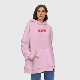 Худи SuperOversize хлопок с принтом FRIENDS DON`T LIE в Рязани, 70% хлопок, 30% полиэстер, мягкий начес внутри | карман-кенгуру, эластичная резинка на манжетах и по нижней кромке, двухслойный капюшон
 | 011 | eggo | eleven | friends don t lie | netflix | season 3 | stranger things | демогоргон | нетфликс | одиннадцатая | очень странные дела | сезон 3 | сериалы