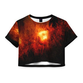 Женская футболка Cropp-top с принтом Черная дыра в Рязани, 100% полиэстер | круглая горловина, длина футболки до линии талии, рукава с отворотами | galaxy | nebula | space | star | абстракция | вселенная | галактика | звезда | звезды | космический | планеты
