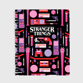 Тетрадь с принтом STRANGER THINGS STARTER PACK в Рязани, 100% бумага | 48 листов, плотность листов — 60 г/м2, плотность картонной обложки — 250 г/м2. Листы скреплены сбоку удобной пружинной спиралью. Уголки страниц и обложки скругленные. Цвет линий — светло-серый
 | 11 | eleven | logo | netflix | pack | starter | stranger | things | дела | крайне | лого | логотип | одинадцать | одиннадцать | очень | пак | события | стартер | странные | стренджер