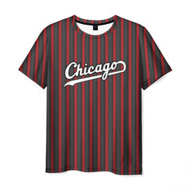 Мужская футболка 3D с принтом Chicago Bulls classic в Рязани, 100% полиэфир | прямой крой, круглый вырез горловины, длина до линии бедер | chicago bulls | nba | нба | чикаго