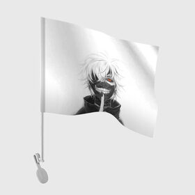 Флаг для автомобиля с принтом Kaneki Ken в Рязани, 100% полиэстер | Размер: 30*21 см | anteiku | ghoul | kaneki | ken | tokyo | антейку | гуль | канеки | кен | токийский